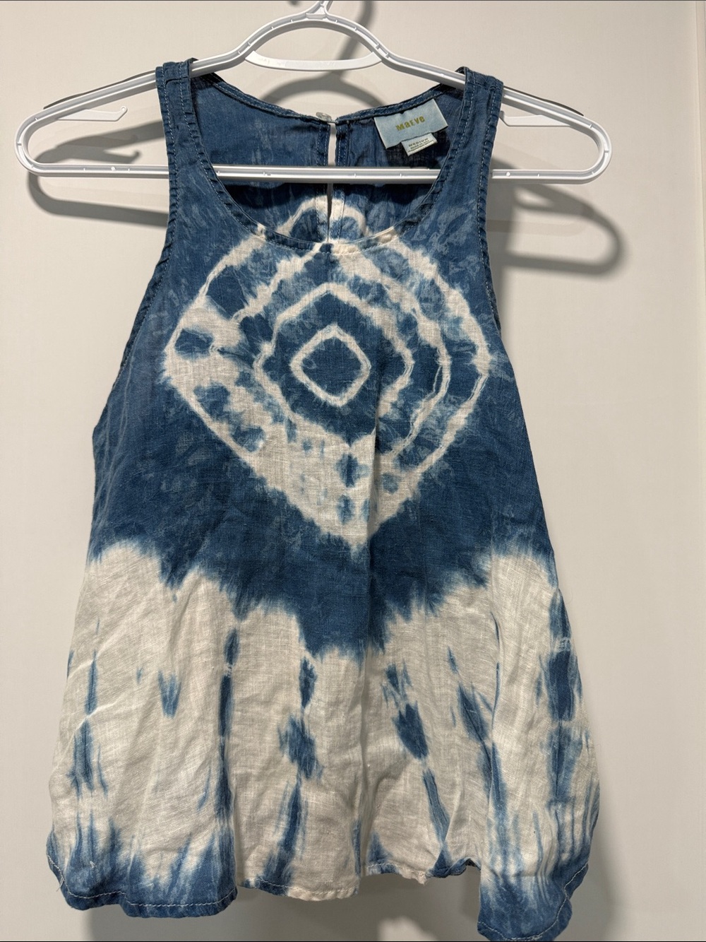 Maeve Indigo & White Tie-Dye Tank Top